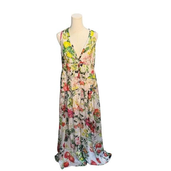 Roccoco Sand - Lulu Floral Racerback Maxi Dress Sz L - Picture 3 of 9